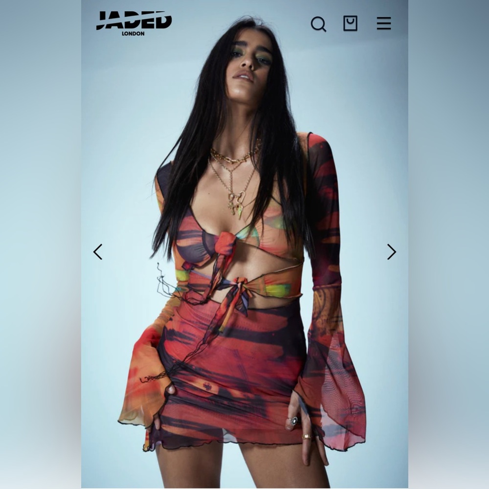 Jaded London Sunset Tie Mini Dress